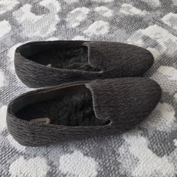 Birdies Faux Fur Lined Starling Flat in Forest Cable-Knit Shoes Size 8 - Picture 4 of 11